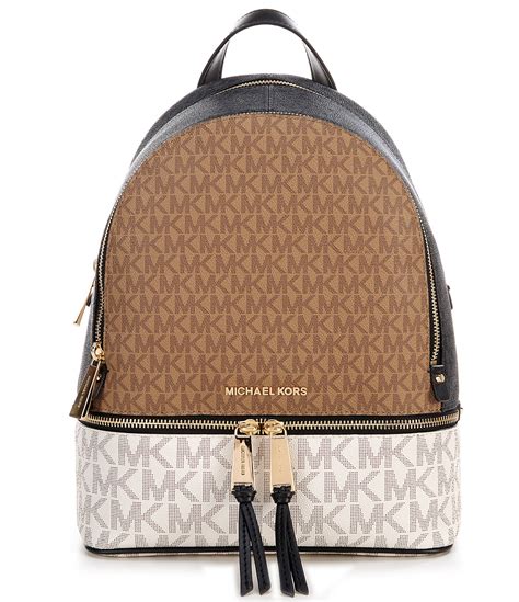 michael kors rhea medium microstud backpack|signature rhea zip medium backpack.